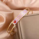 Enamel Name Bracelet, Personalized Name Bracelet,Customized Word Jewelry
