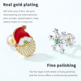 Enamel Nano Zircon 925 Silver Stud Earrings Women Santa Claus Snowflake