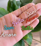 Enamel Necklace Butterfly Pendant Stainless Steel Letter Chocker Women Gift