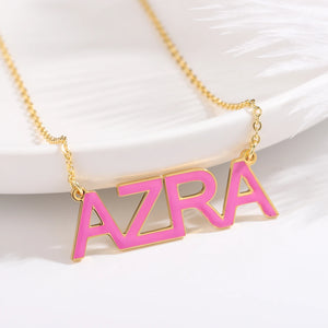 Enamel Necklace Name Necklace Stainless Steel Pendant Dropoil Jewelry