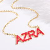 Enamel Necklace Name Necklace Stainless Steel Pendant Dropoil Jewelry