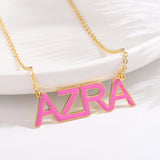 Enamel Necklace Name Necklace Stainless Steel Pendant Dropoil Jewelry