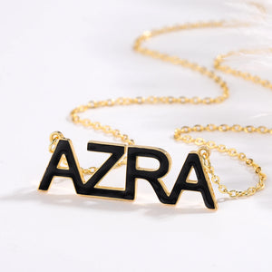 Enamel Necklace Name Necklace Stainless Steel Pendant Dropoil Jewelry