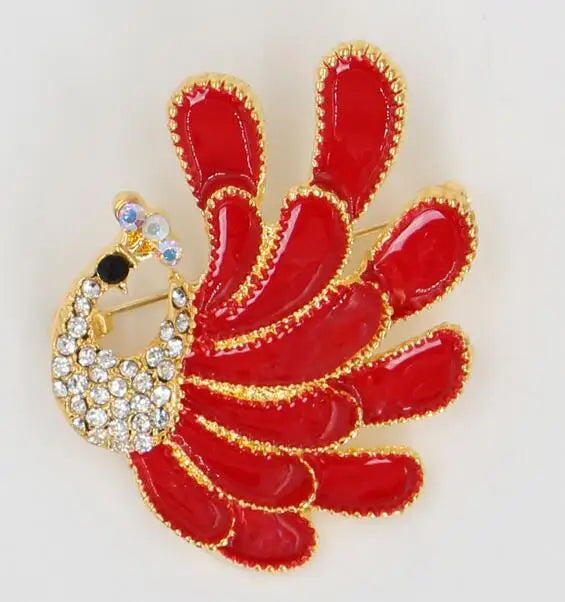Enamel Peacock Brooch Jewelry For Women/men Scarf Wedding Gift