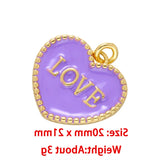 Enamel Pendants Metal Frame Necklace DIY Jewelry Accessories Letter Charms