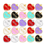 Enamel Pendants Metal Frame Necklace DIY Jewelry Accessories Letter Charms