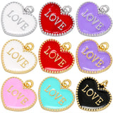 Enamel Pendants Metal Frame Necklace DIY Jewelry Accessories Letter Charms