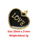 Enamel Pendants Metal Frame Necklace DIY Jewelry Accessories Letter Charms