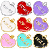 Enamel Pendants Metal Frame Necklace DIY Jewelry Accessories Letter Charms