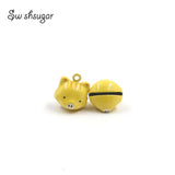 Enamel Pig Metal Animal Jingle Bell Charms Craft Jewelry Findings Accessories