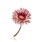 Enamel Pink Daisy Brooch Flower Pin Women Mom Gift Accessories