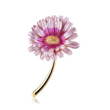 Enamel Pink Daisy Brooch Flower Pin Women Mom Gift Accessories