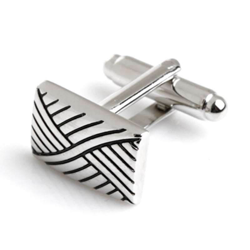 Enamel Plated Copper Cufflinks Men Silver Cufflinks Wedding Gift