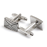 Enamel Plated Copper Cufflinks Men Silver Cufflinks Wedding Gift