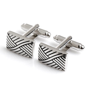 Enamel Plated Copper Cufflinks Men Silver Cufflinks Wedding Gift