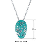 Retro Style Enamel Necklace Antique Silver Plated