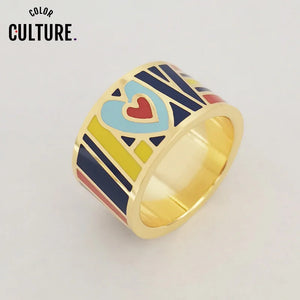 Enamel Rings for Women Gold-Color Jewelry