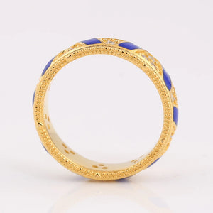 Enamel Shine Stones And Stripes Crystal Ring Women S925 Sterling Silver