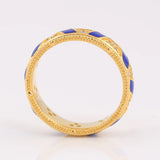 Enamel Shine Stones And Stripes Crystal Ring Women S925 Sterling Silver