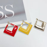 Enamel Square Eardrop Pendant Charms Necklace Accessories