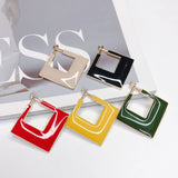 Enamel Square Eardrop Pendant Charms Necklace Accessories