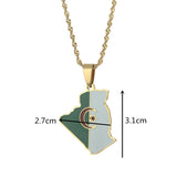 Algeria Map Flag Pendant Necklace Women Ethnic Jewelry