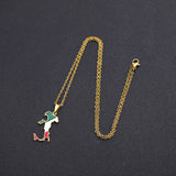 Enamel Stainless Steel Map Flag Pendant Necklaces - Italian Maps Ethnic Jewelry