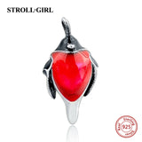 Enamel Red Bird Beads for 925 DIY European Bracelet