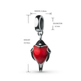 Enamel Red Bird Beads for 925 DIY European Bracelet