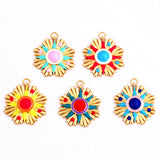 Enamel Sun Moon Clear CZ Charm Pendant, CZ Paved