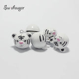 Enamel Tiger Head Jingle Bell Charms DIY Jewelry Accessories