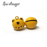 Tiger Head Jingle Bell Charms for Bracelet Pet Necklace