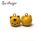 Tiger Head Jingle Bell Charms for Bracelet Pet Necklace
