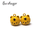 Tiger Head Jingle Bell Charms for Bracelet Pet Necklace