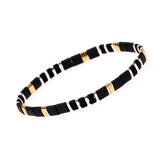 Enamel Tila Beads Bracelet Boho Rainbow Elastic Bracelet Women's Jewelry