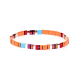 Enamel Tila Beads Bracelets Women Ins Rainbow Candy Stretch Bracelet