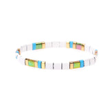 Enamel Tila Beads Bracelets Women Ins Rainbow Candy Stretch Bracelet