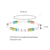 Enamel Tila Beads Bracelets Women Ins Rainbow Candy Stretch Bracelet