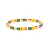 Enamel Tila Beads Bracelets Women Ins Rainbow Candy Stretch Bracelet