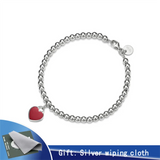 Enamel Love Bracelet Round Bead 925 Sterling Silver 11
