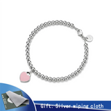 Enamel Love Bracelet Round Bead 925 Sterling Silver 11