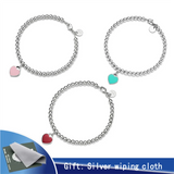 Enamel Love Bracelet Round Bead 925 Sterling Silver 11