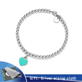 Enamel Love Bracelet Round Bead 925 Sterling Silver 11
