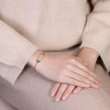 Enamel Porcelain Hetian Jade Gilt Bracelet for Ladies
