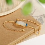 Enamel Porcelain Hetian Jade Gilt Bracelet for Ladies