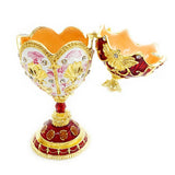 Enameled Easter Egg Jewelry Box Rhinestone Decor Trinket Holder