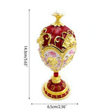 Enameled Easter Egg Jewelry Box Rhinestone Decor Trinket Holder