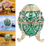 Hand Painted Easter Egg Jewelry Box Trinket Holder Decoration