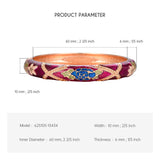 Enameled Flowers Cuff Bangles Mother's Gift Bracelet