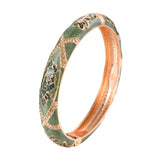 Enameled Flowers Cuff Bangles Mother's Gift Bracelet